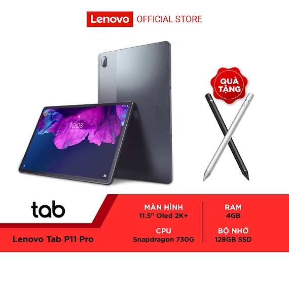 Máy Tính Bảng Lenovo Tab P11 Pro Za7D0033Vn (4Gb/128Gb/11.5" Oled 2K+/Snapdragon/4 Loa/8.600Mah)