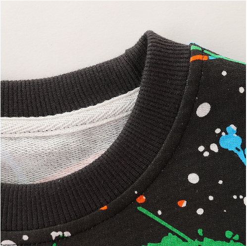 Title 7, Cartoon printed childrens round neck sweater c...