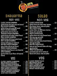 Let's Shawarma menu 1