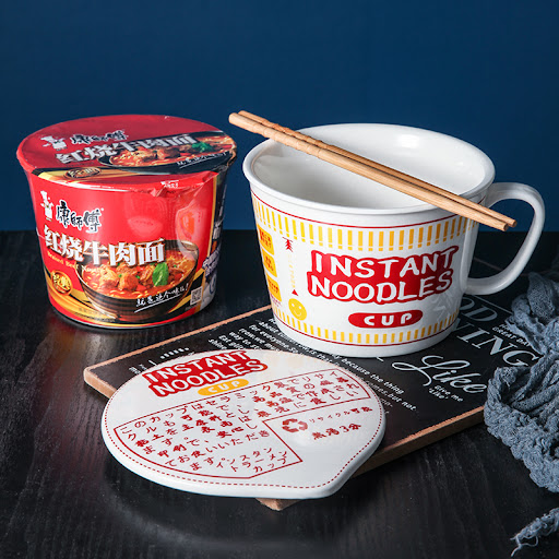 Title 10, Ceramic Large Capacity Instant Noodle Bowl with...