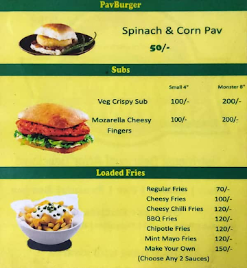 Pav Man menu 