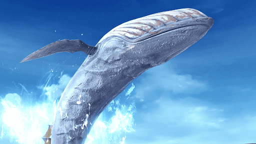 白鯨の追跡から逃れる
