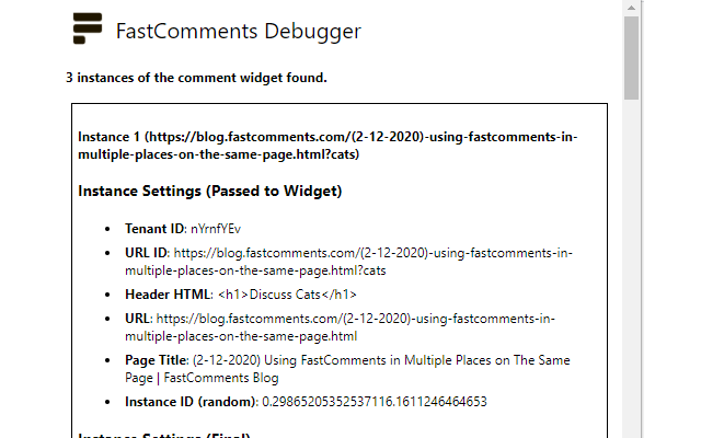 FastComments Debugger Preview image 0