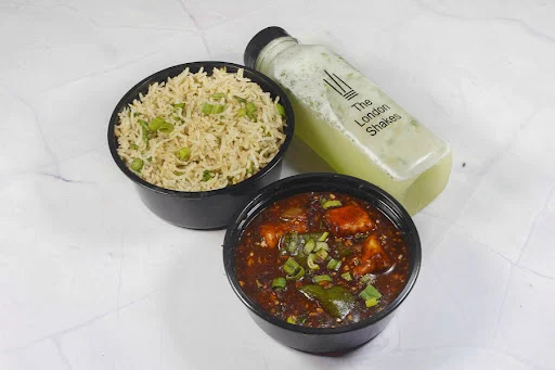 Paneer Chilli Gravy With Choice Of Rice + Virgin Mojito