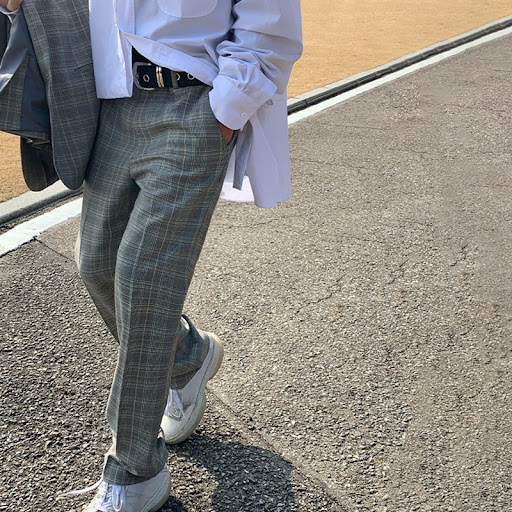 Title 6, Mens Fashion Plaid Suit Loose Korean Style. Ex...