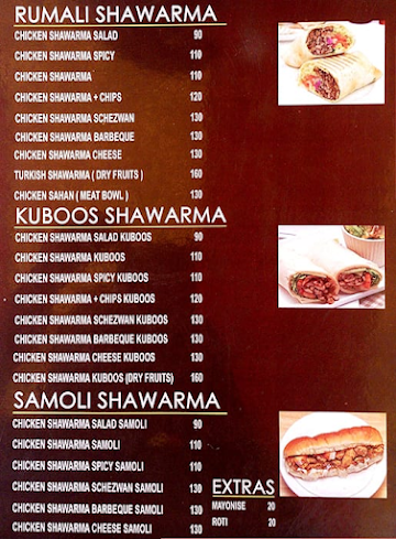 Shawarma Chef menu 