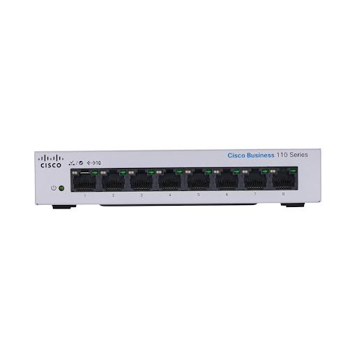 Thiết bị mạng/ Switch Cisco CBS110 Unmanaged 8-port GE, Desktop, Ext PS - CBS110-8T-D-EU