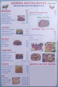 Gowda Miltry Hotel menu 1