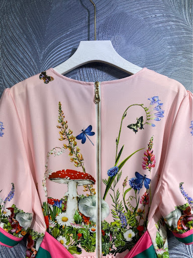 Title 3, Round Neck Printed Short Sleeve Dress