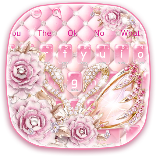 Pink Diamond Swan Keyboard