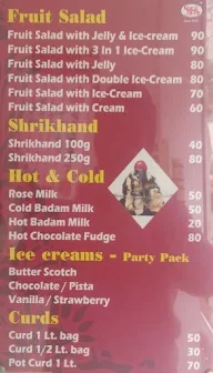 Sreeraj Lassi Bar, Commercial Street menu 2