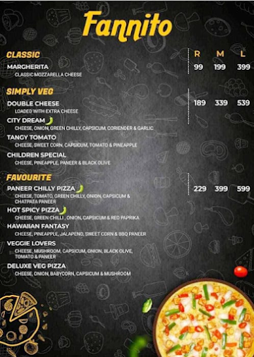 Fannito Pizza menu 
