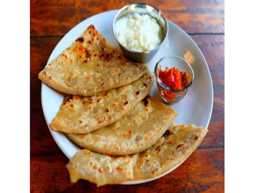 2 Aloo Pyaz Paratha (Tandoor) + Curd + Pickle