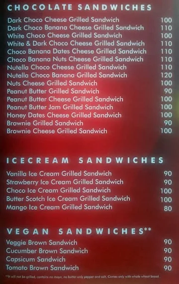 Sandwich Square menu 