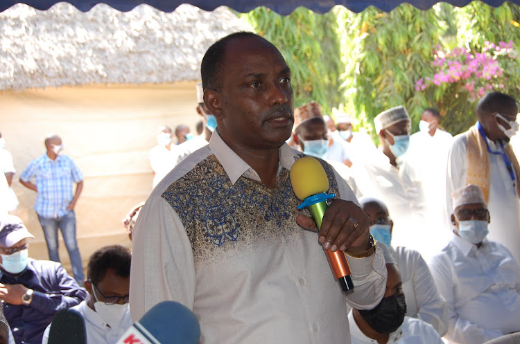 Treasury CS Ukur Yatani at a Garissa hotel on Friday.