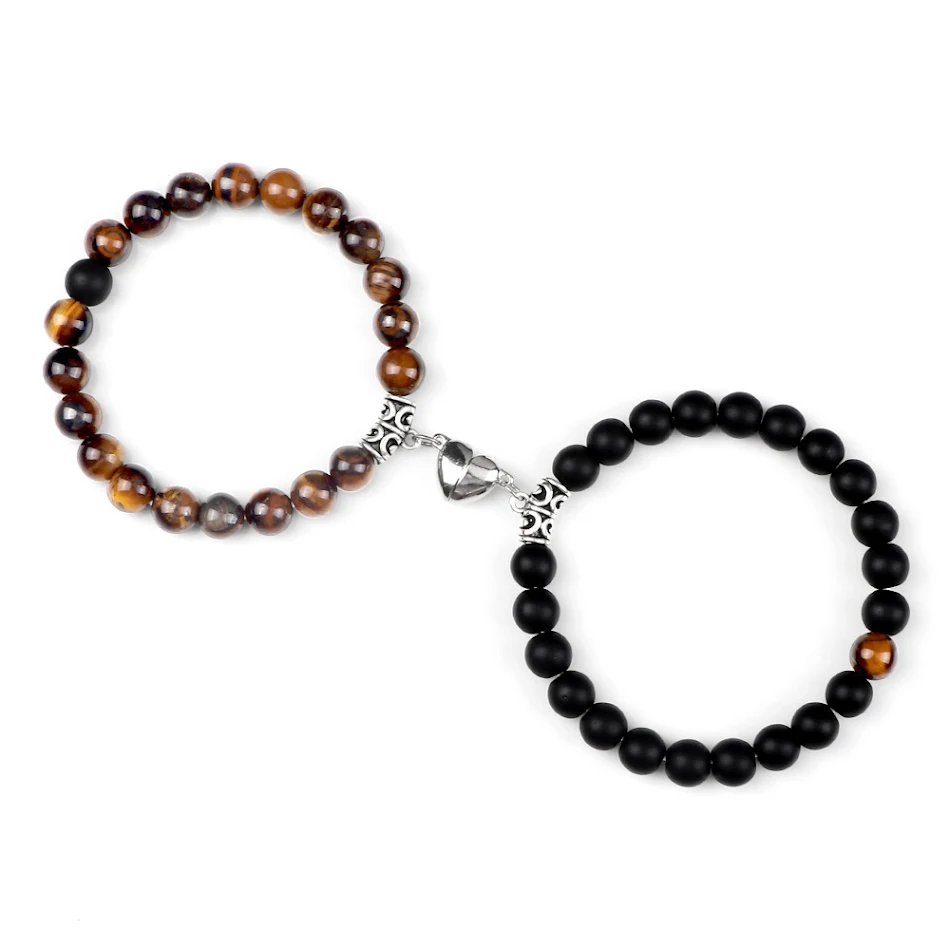 Natürliches vulkanisches Herz-Magnetarmband. Fördert Wohlbefinden, lindert Schmerzen, und verbessert deine Energiebalance für den Alltag.