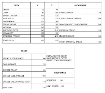 The Black Wolf Cafe menu 