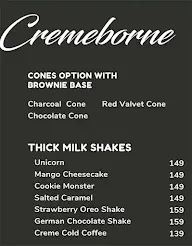 Cremeborne - Ice Creams and Desserts menu 3