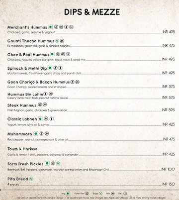 Mister Merchant’s menu 