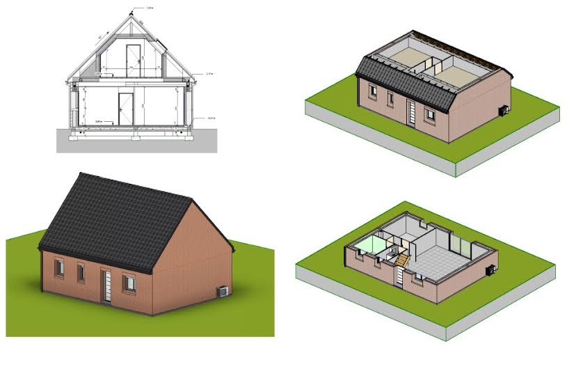  Vente Terrain + Maison - Terrain : 520m² - Maison : 60m² à Leforest (62790) 