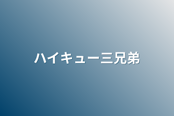 ハイキュー三兄弟