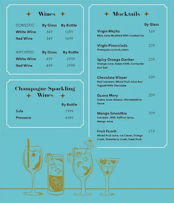 The Tipsy Horse menu 