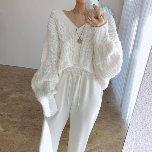 Title 3, Ladies Pattern Loose Knit Cardigan Top