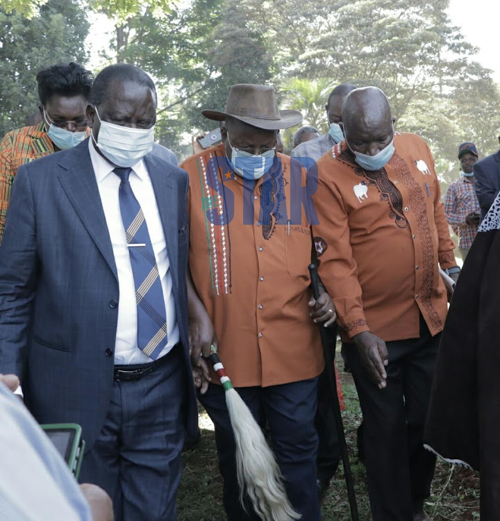 ODM leader Raila Odinga with Kikuyu Council of Elders in Nairobi on January 14, 2021.