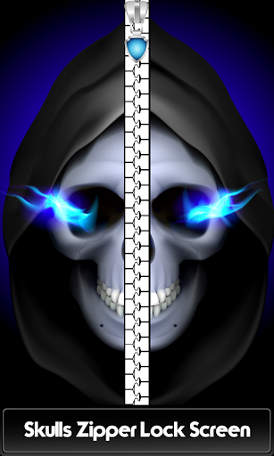 Skulls Zipper Lock Screen