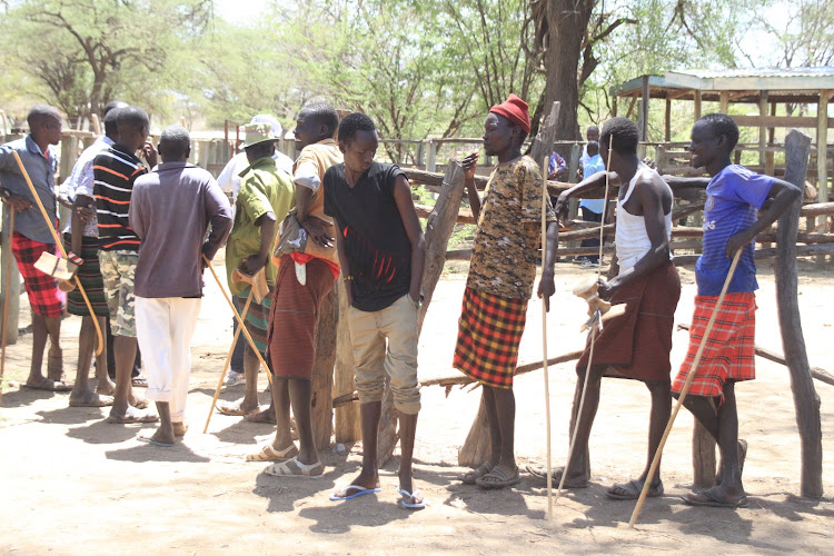 Pokot residents in Nginyang, Baringo county, on March 19