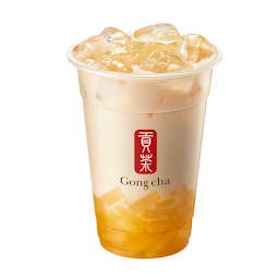 Peach Milk Tea with Coconut Jelly