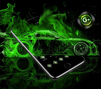 Green Flaming Neon Car Theme(圖4)-速報App