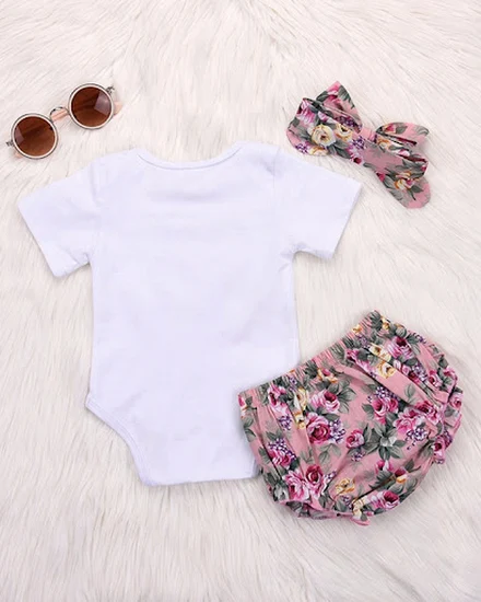 2pcs Baby Girls Outfit Clothes Romper For 0-18m Kids Summ... - 3