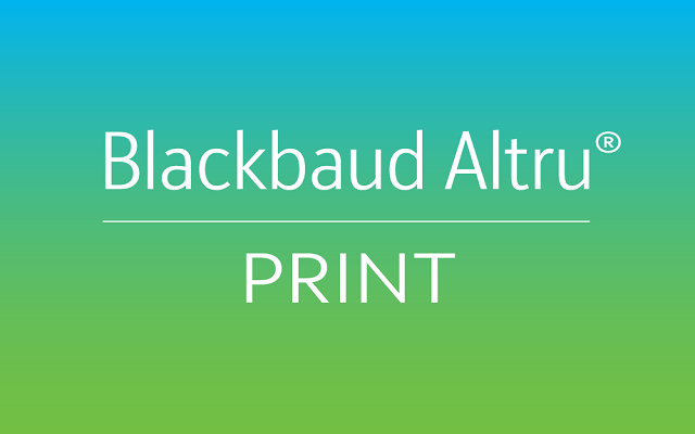 Print for Blackbaud Altru