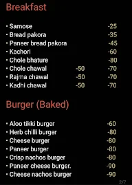 Delhi Vintage menu 1