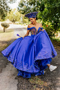 Former Miss SA Tamaryn Green at the weekend was blushing bride for her umembeso ceremony in a Sello Medupe design. 