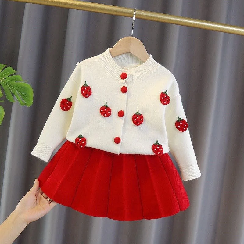 Zonnebloem Tweedelige Set, Dunne Trui Jas en Rok. Comfortabel en stijlvol, ideaal voor een trendy en veelzijdige outfit.