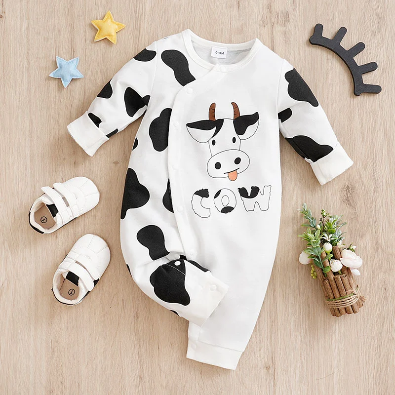 Pyjama Combinaison Bébé Printemps Automne Nouveau-né Quatre Saisons Barboteuse Longues Manches Intérieur Pull-Over Doux
