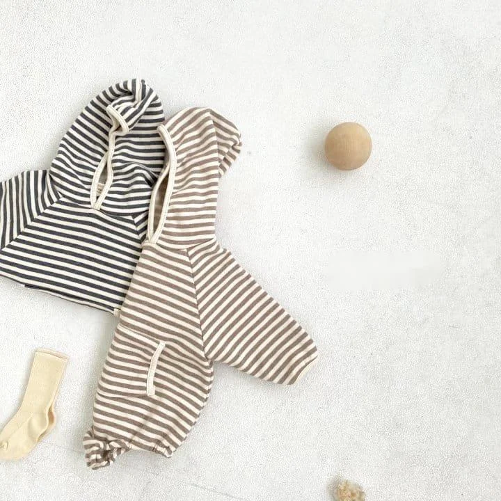 Baby Striped Hooded Romper Autumn Long Sleeve Soft and Warm Comfortable Outfit Ideal for Cooler Days Perfect Clothing fo