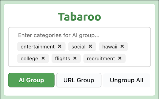 Tabaroo: AI Tab Manager