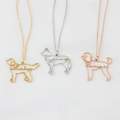 Title 6, Customized Pet Shape Name Pendant Stainless Ste...
