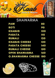 Kaab Shawarma & Snacks Corner menu 3