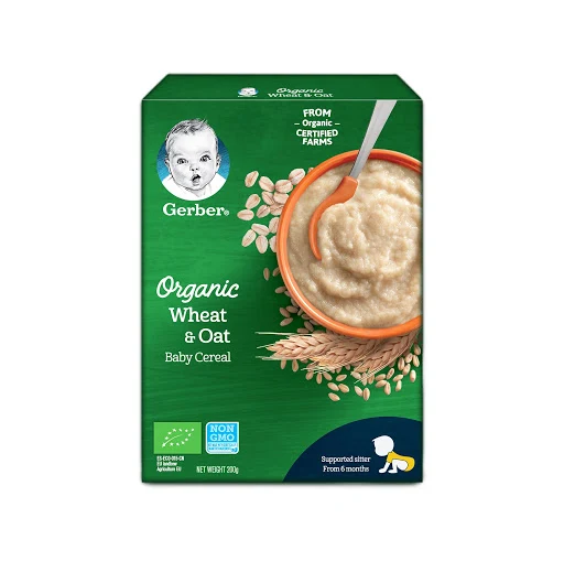 Bột ăn dặm Gerber Organic lúa mì yến mạch 200g