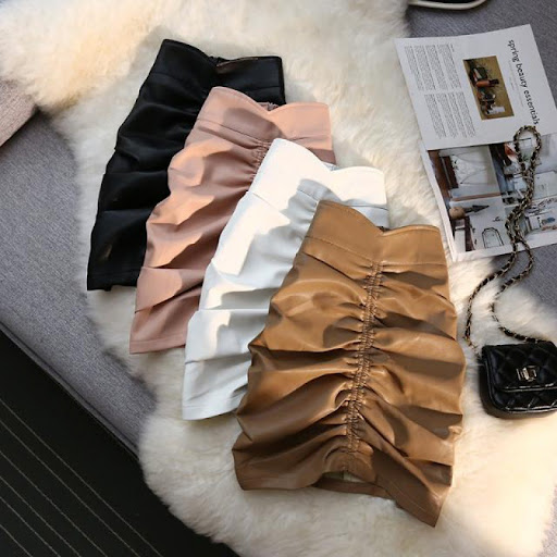 Title 4, High Waisted Thin All Match Bag Hip Short Skirt...