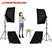 Bộ Đèn Studio Kèm Softbox 50X70 Có Chân Đèn, Hỗ Trợ Hắt Sáng Chụp Ảnh Sản Phẩm