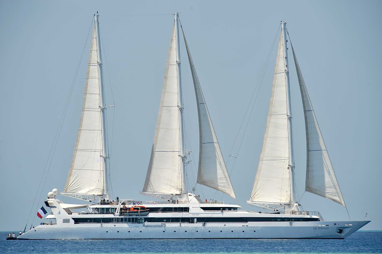 Le Ponant, with just 64 passengers, sails to exotic ports of call the world over. 