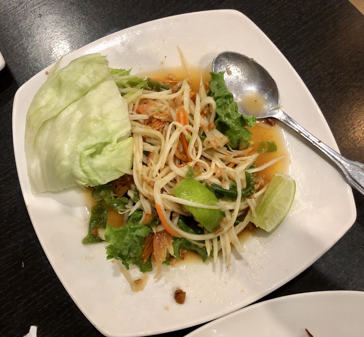 Sorry. This is half eaten papaya salad. Didnt realize I hadn't taken a pic until after I had started eating it 😝