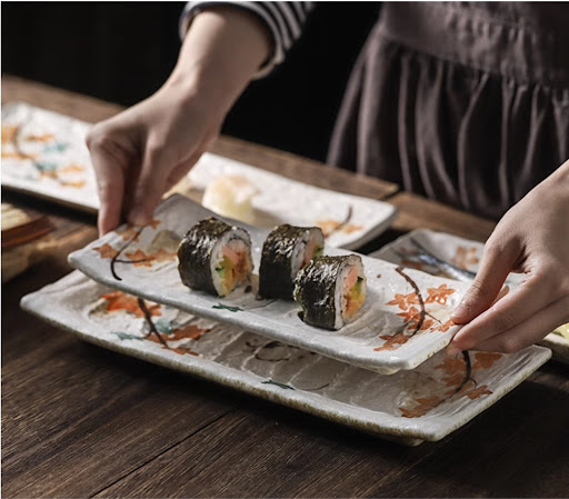 Title 3, Creative Ceramic Sushi Plate Long Dish Serve yo...