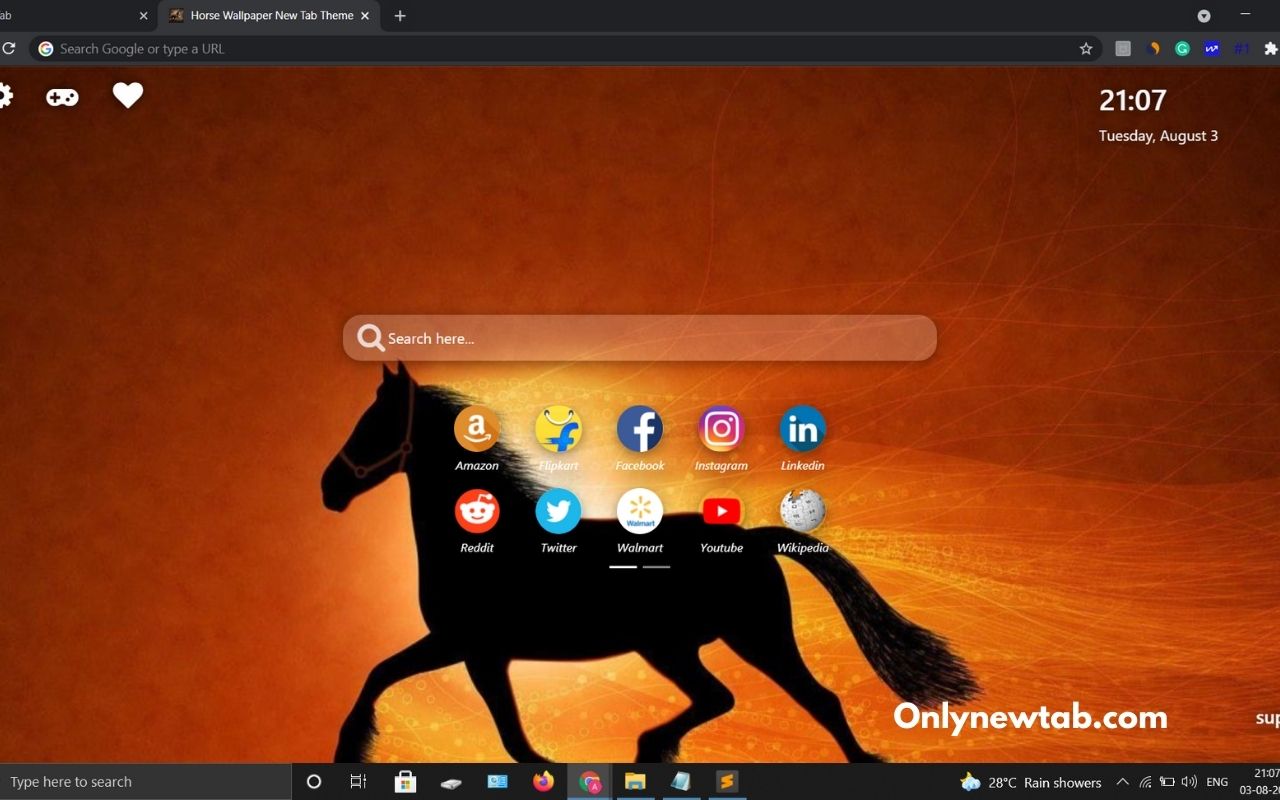 Horse Wallpaper New Tab Theme Preview image 1