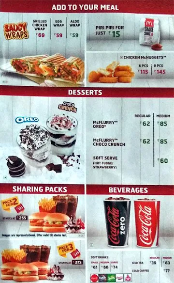 McDonald's menu 